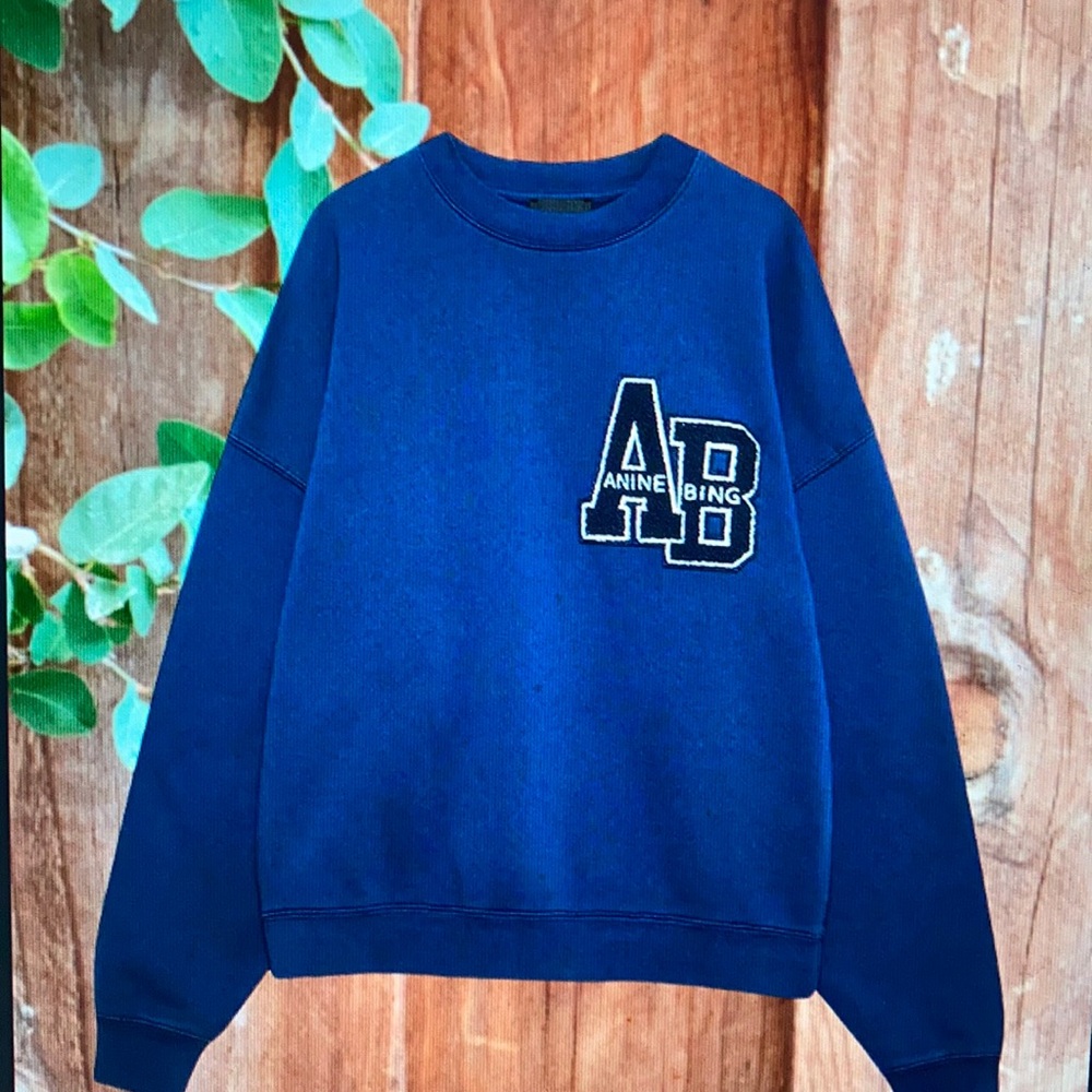 Anine Bing Miles Oversized Letterman Sweater size Medium